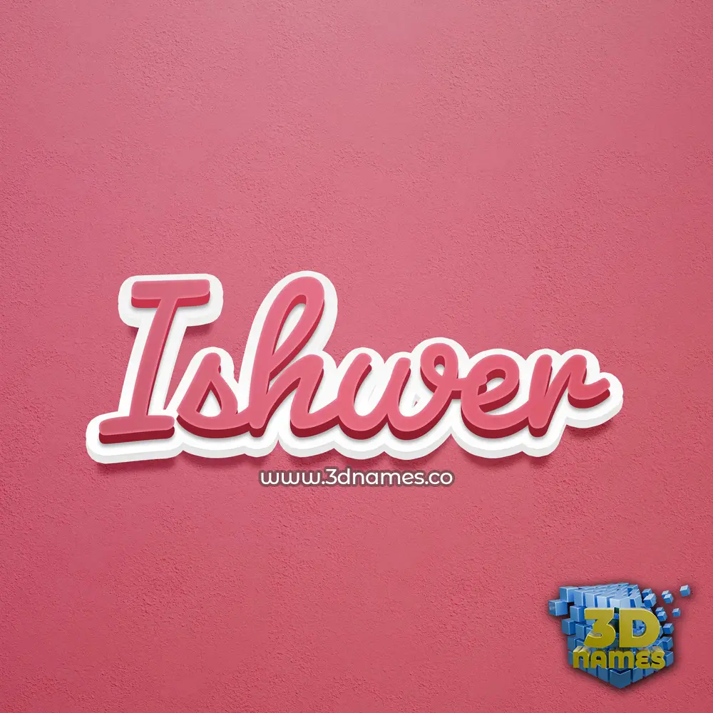 ishwer in Red Scribble style - 3D name wallpaper