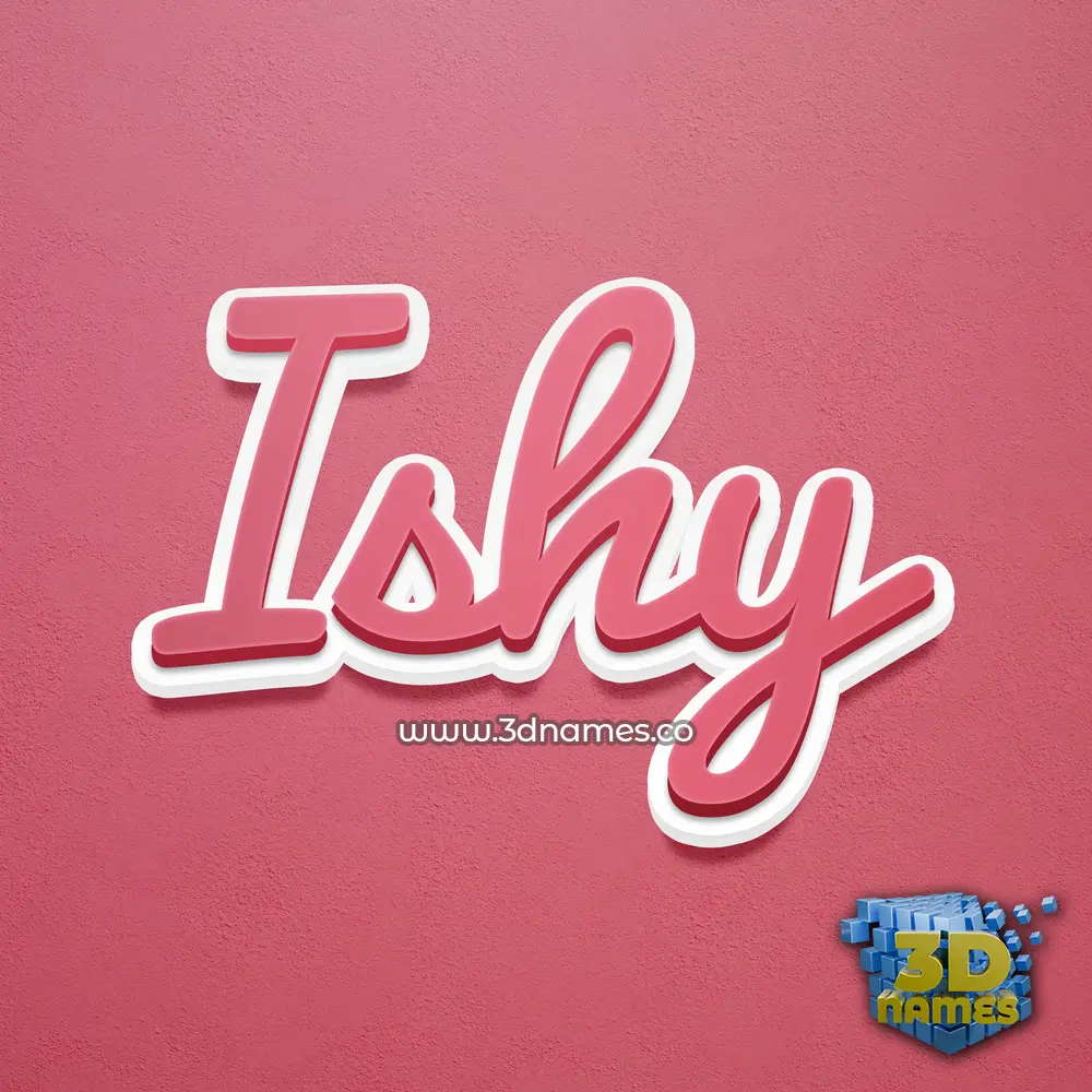 ishy in Red Scribble style - 3D name wallpaper