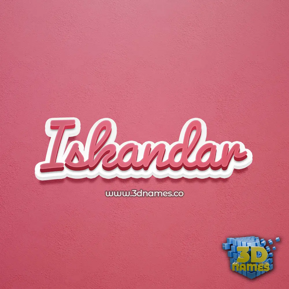 iskandar in Red Scribble style - 3D name wallpaper