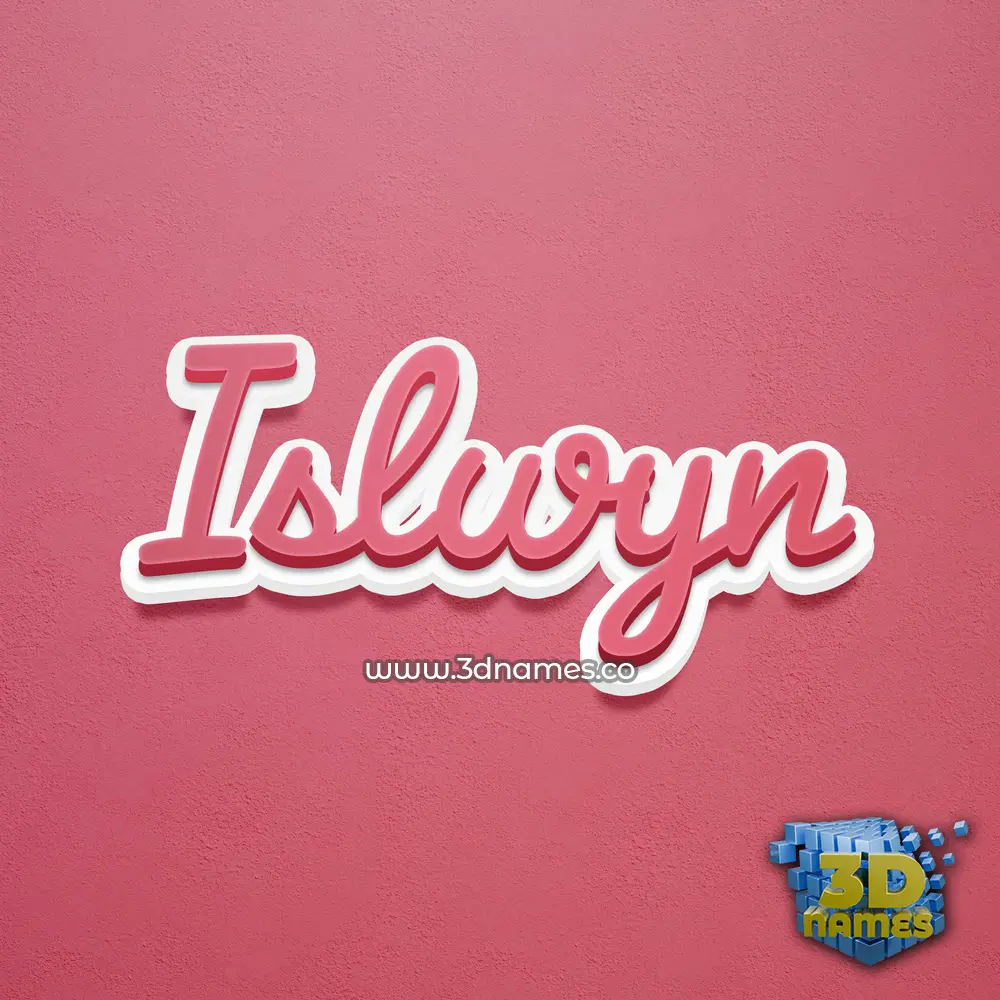 islwyn in Red Scribble style - 3D name wallpaper