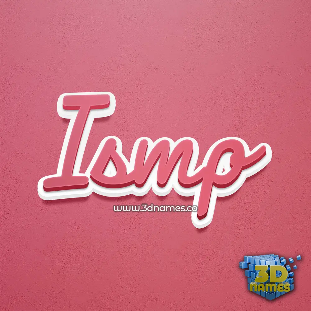 ismp in Red Scribble style - 3D name wallpaper
