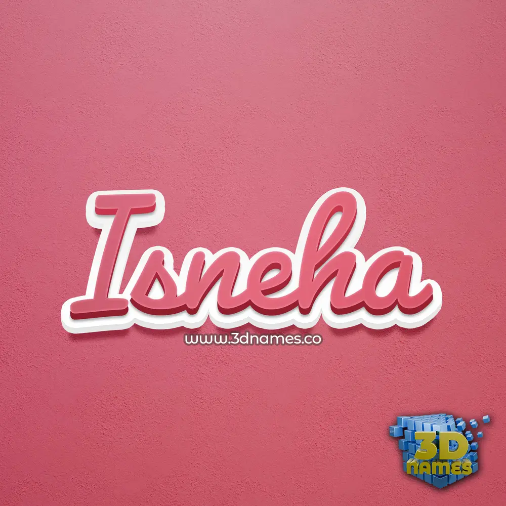 isneha in Red Scribble style - 3D name wallpaper