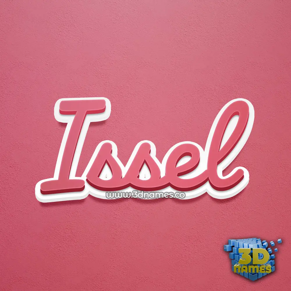 issel in Red Scribble style - 3D name wallpaper