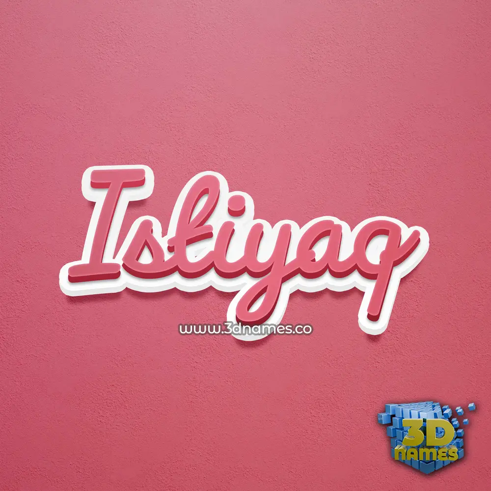 istiyaq in Red Scribble style - 3D name wallpaper
