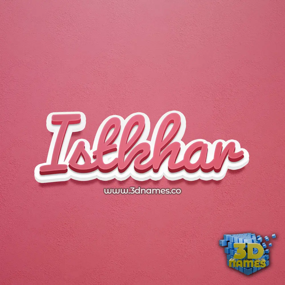 istkhar in Red Scribble style - 3D name wallpaper