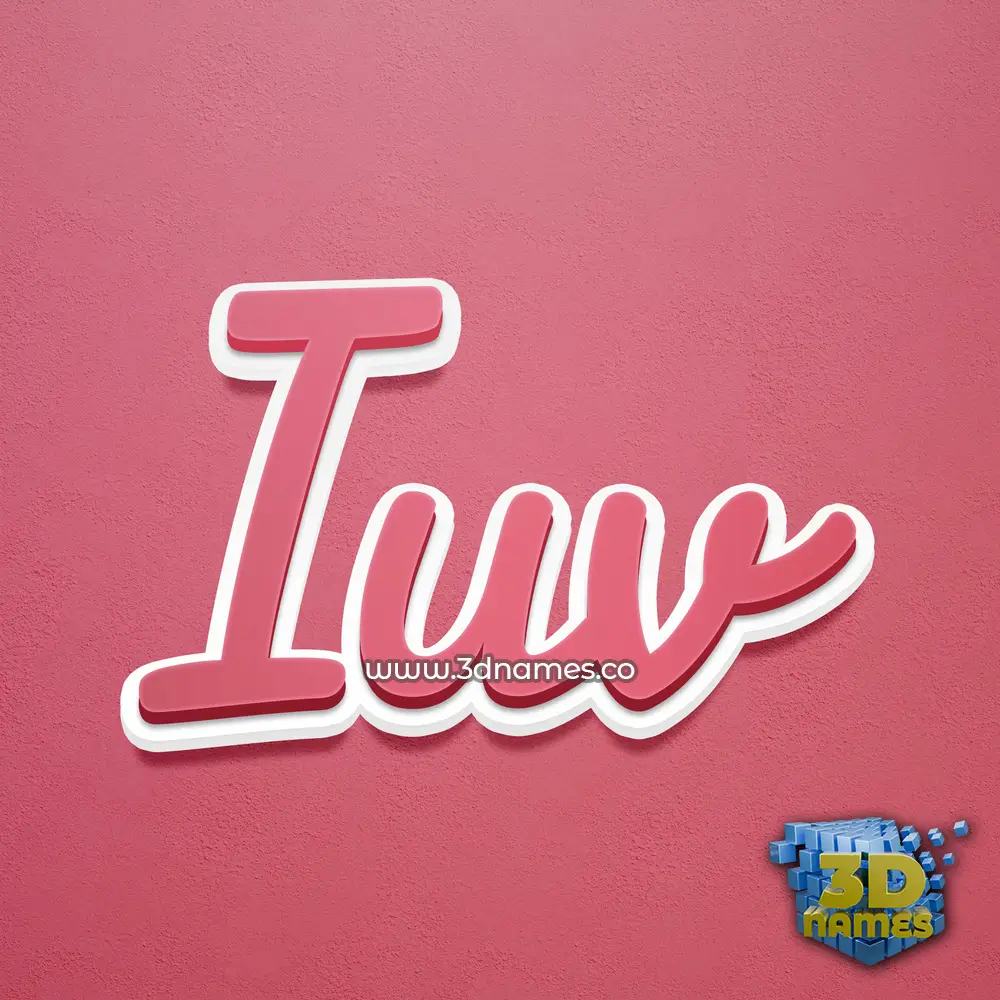 iuv in Red Scribble style - 3D name wallpaper