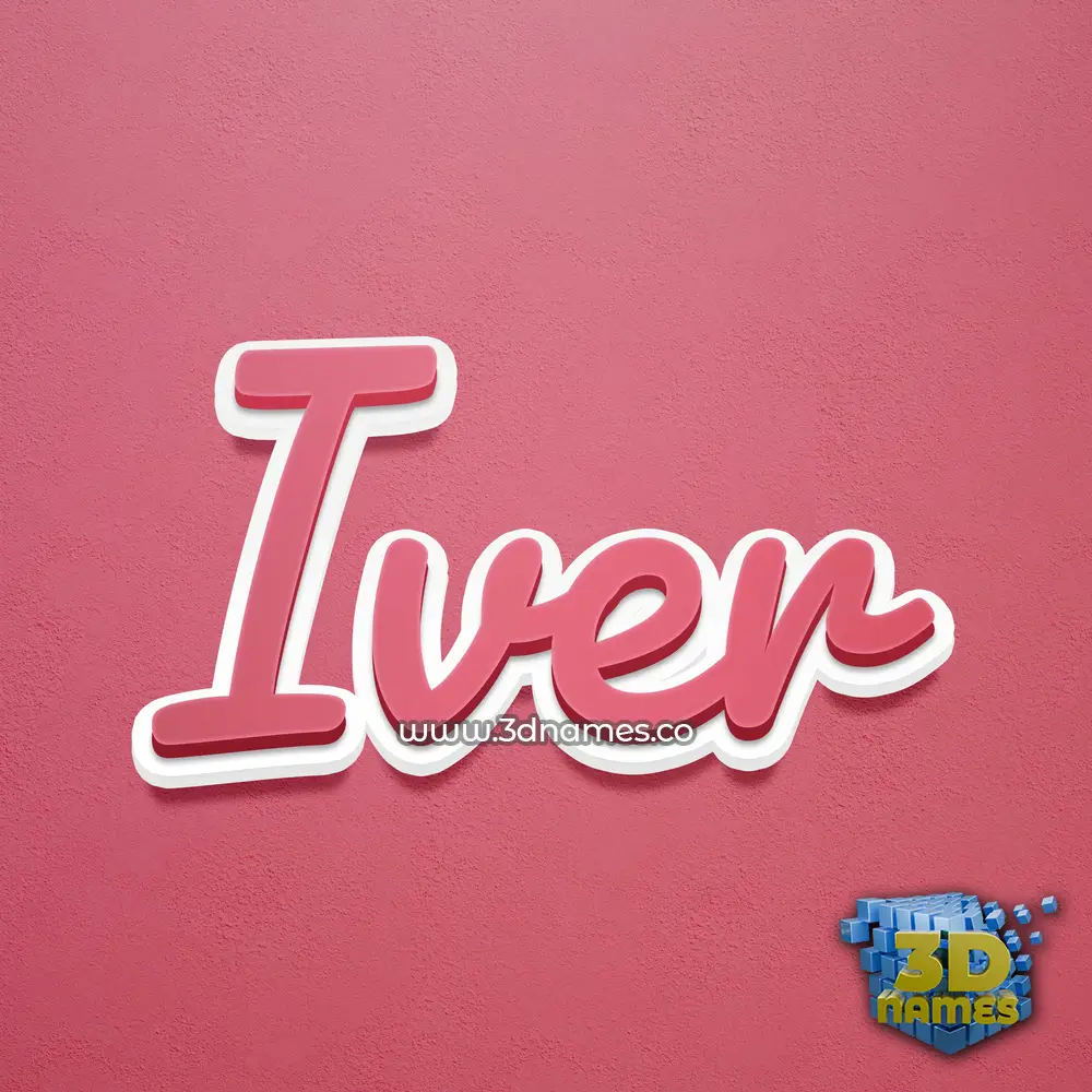 iver in Red Scribble style - 3D name wallpaper