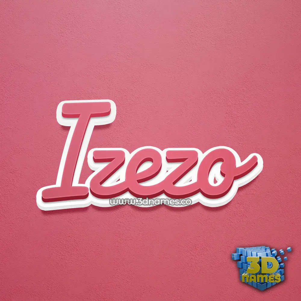 izezo in Red Scribble style - 3D name wallpaper