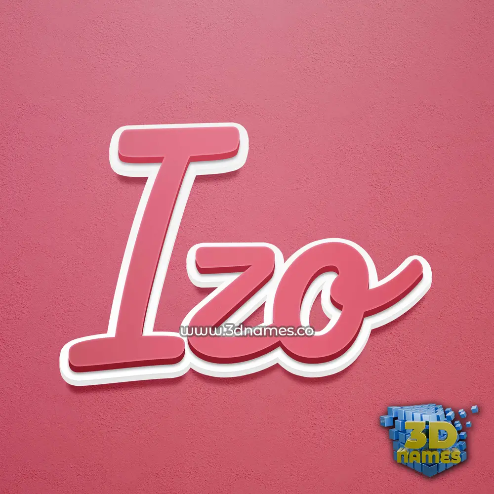 izo in Red Scribble style - 3D name wallpaper