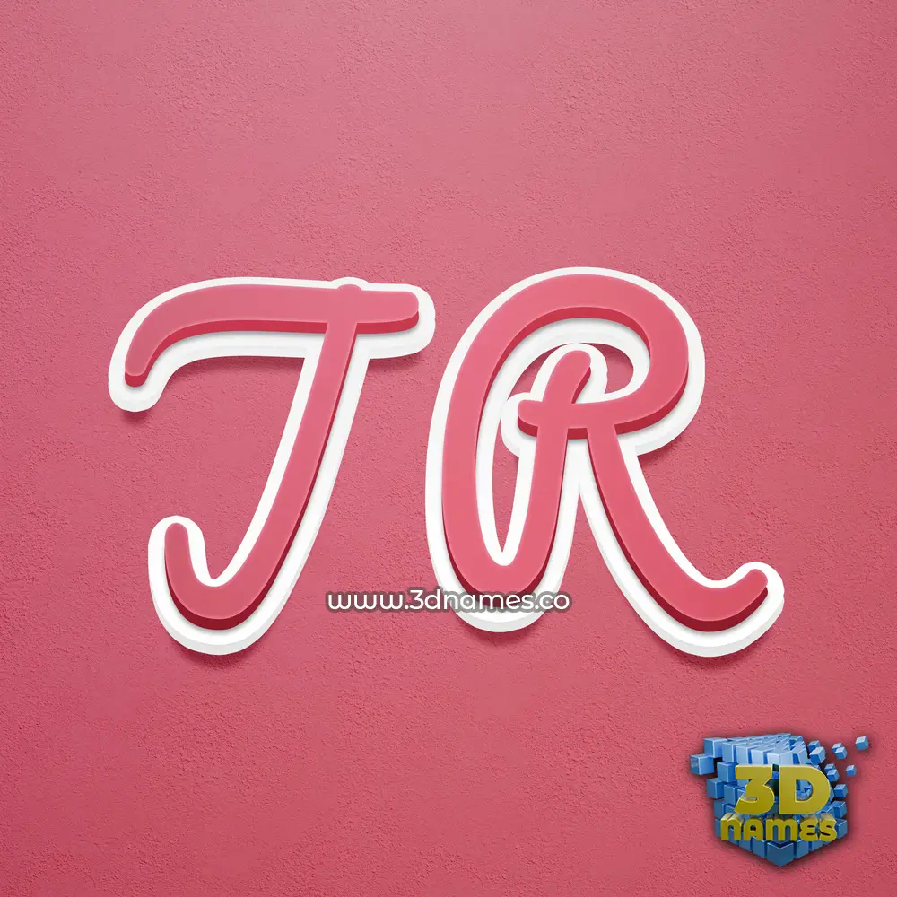 j r in Red Scribble style - 3D name wallpaper