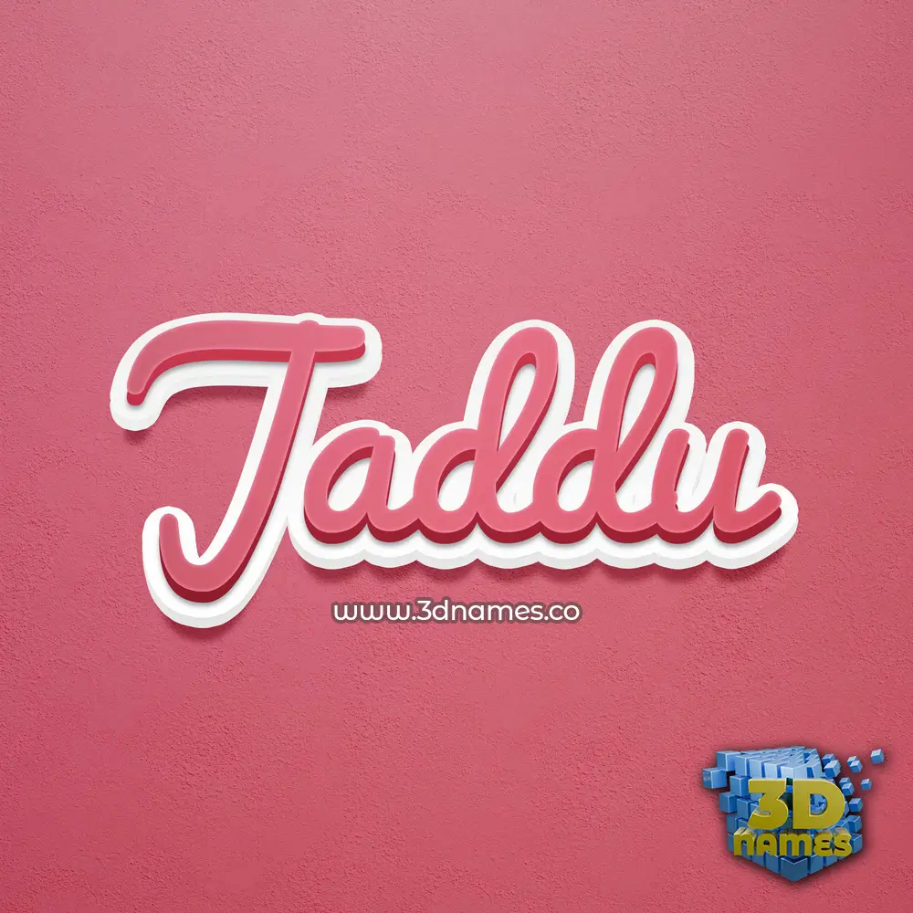 jaddu in Red Scribble style - 3D name wallpaper