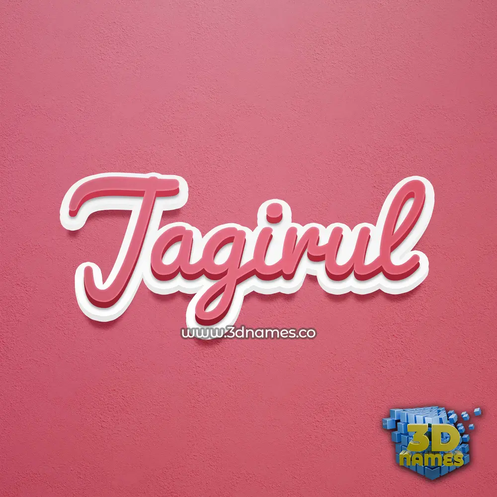 jagirul in Red Scribble style - 3D name wallpaper