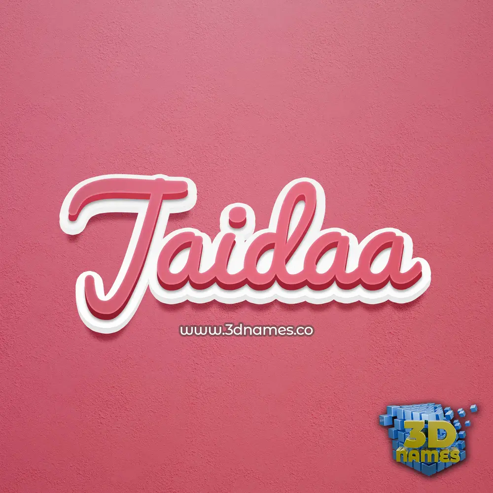 jaidaa in Red Scribble style - 3D name wallpaper