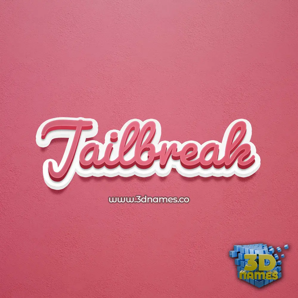 jailbreak in Red Scribble style - 3D name wallpaper