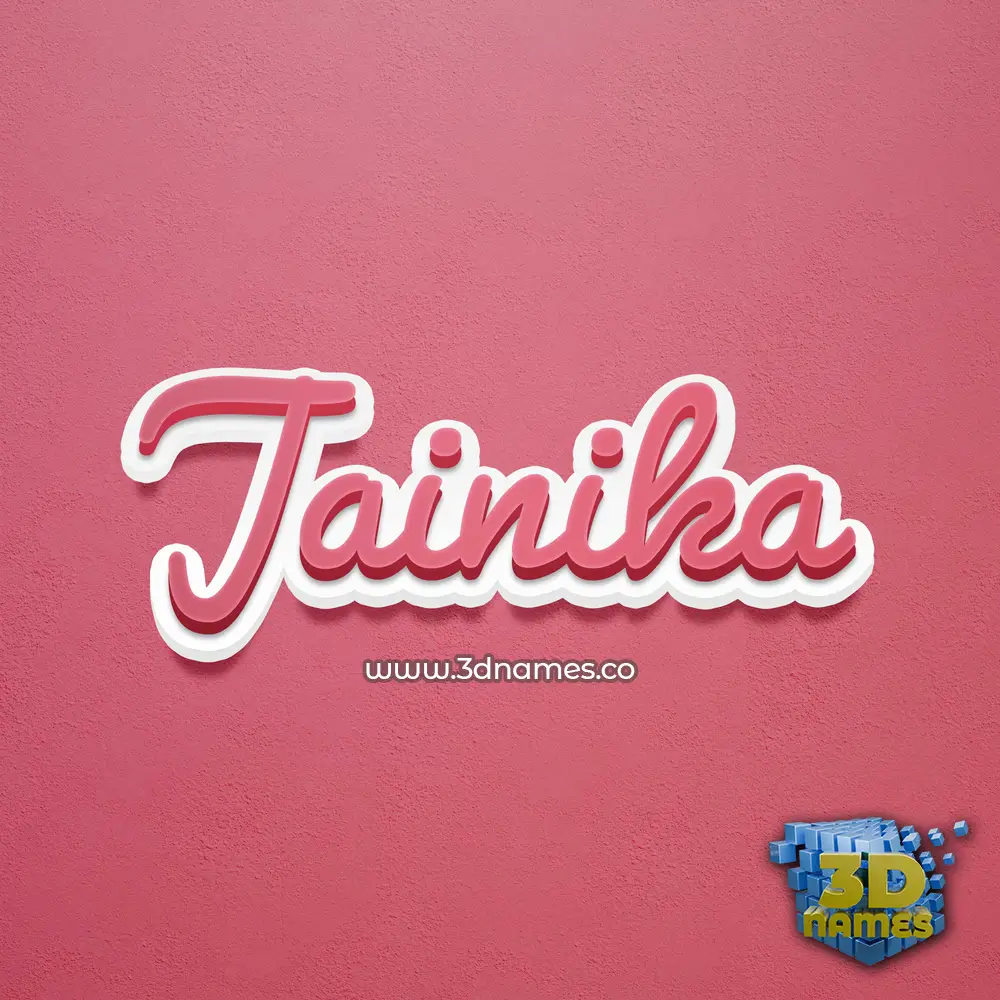 jainika in Red Scribble style - 3D name wallpaper