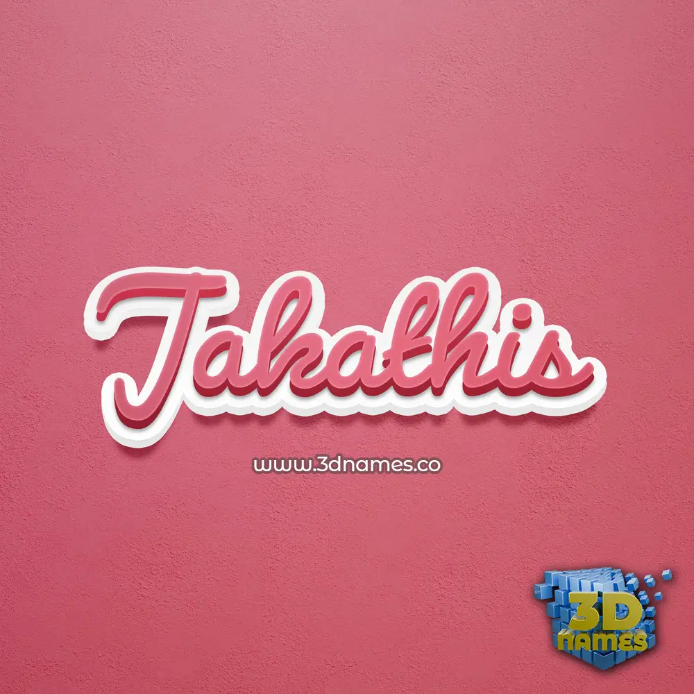 jakathis in Red Scribble style - 3D name wallpaper