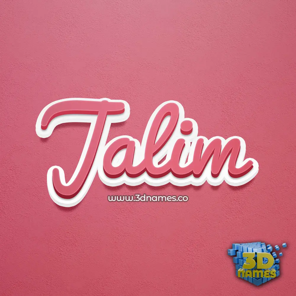 jalim in Red Scribble style - 3D name wallpaper
