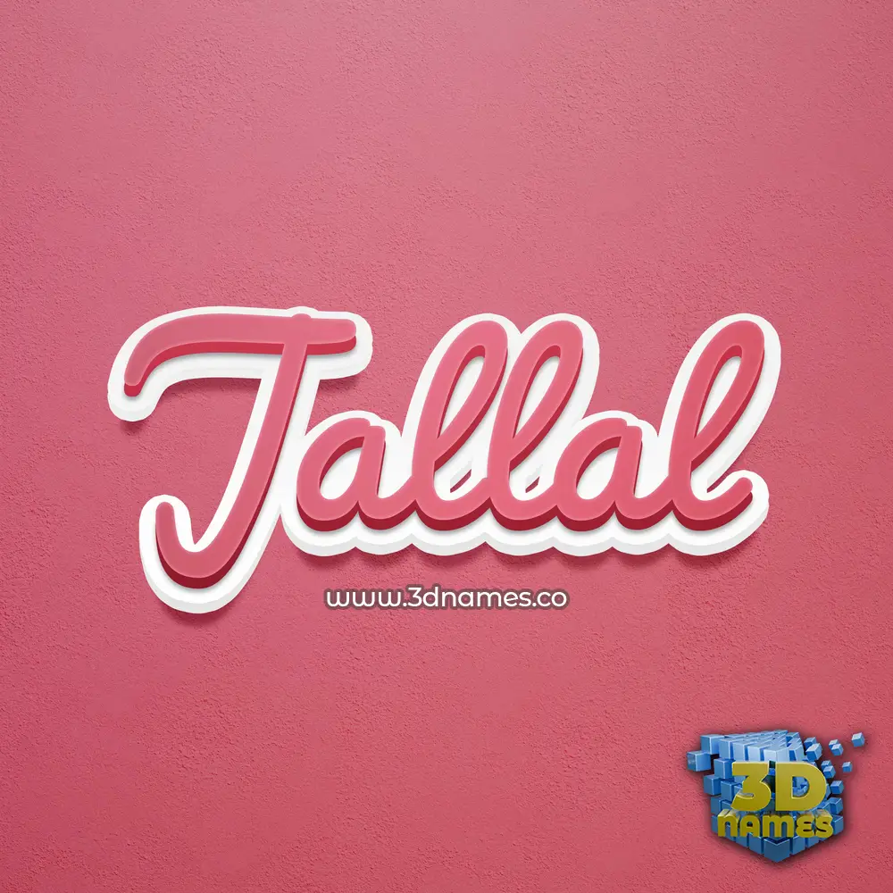 jallal in Red Scribble style - 3D name wallpaper