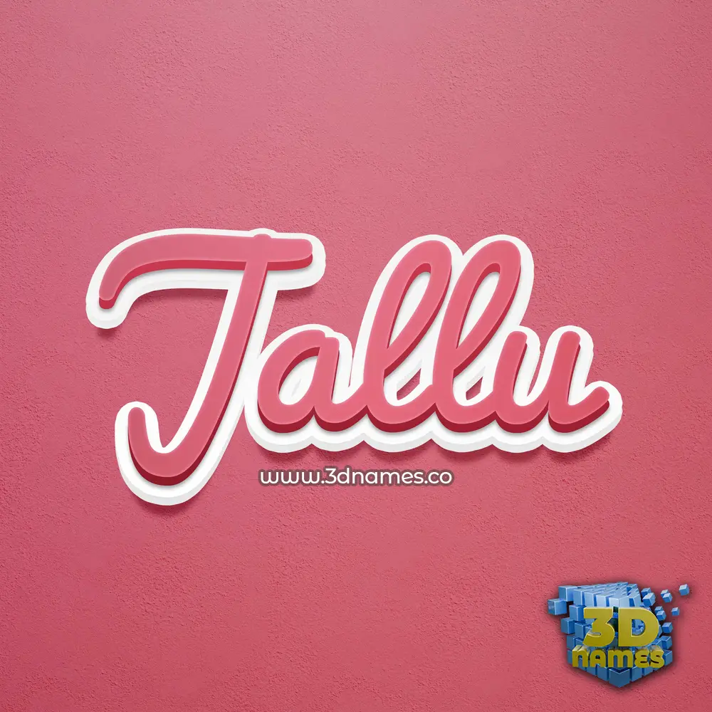 jallu in Red Scribble style - 3D name wallpaper