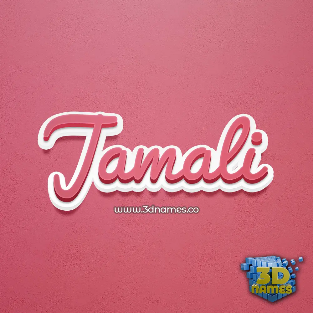 jamali in Red Scribble style - 3D name wallpaper