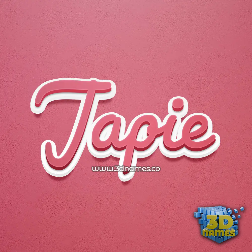 japie in Red Scribble style - 3D name wallpaper