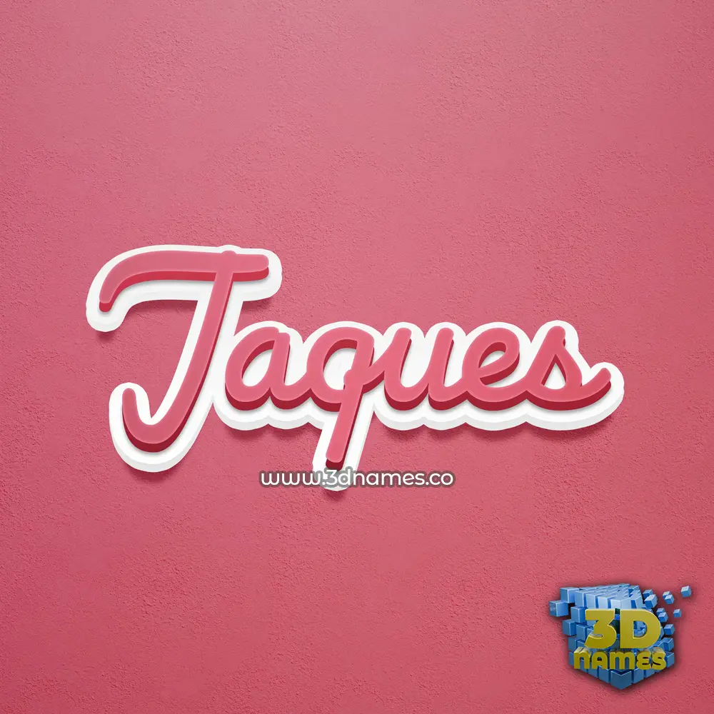 jaques in Red Scribble style - 3D name wallpaper