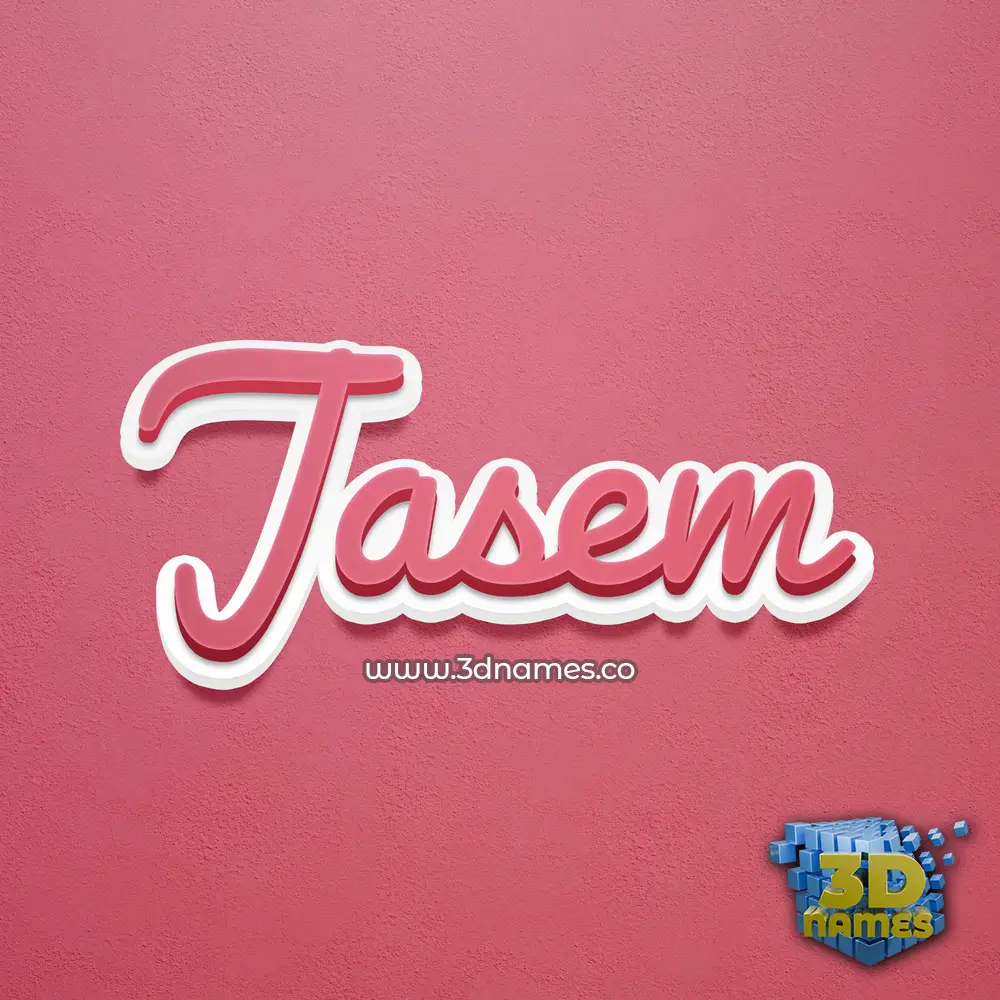 jasem in Red Scribble style - 3D name wallpaper