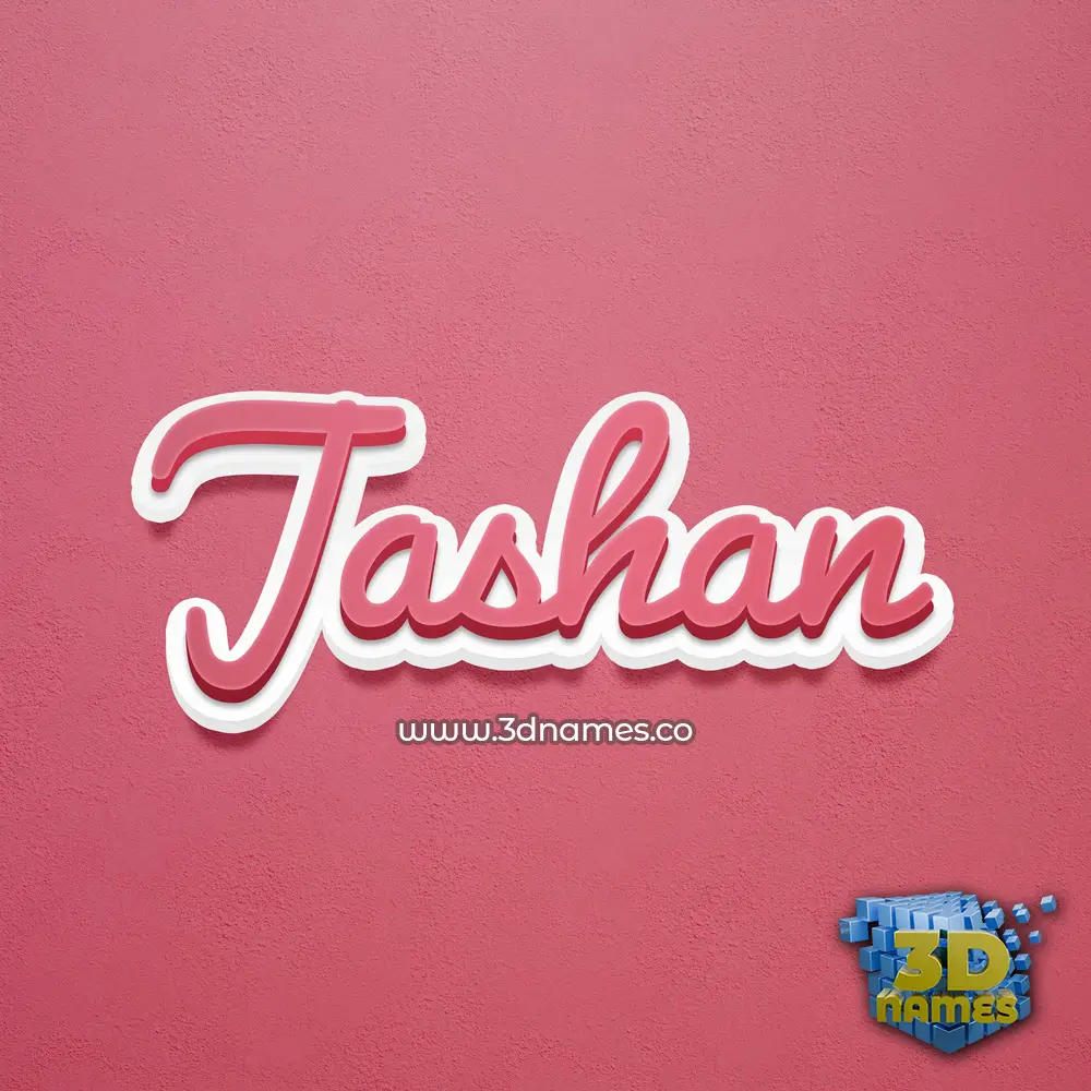 jashan in Red Scribble style - 3D name wallpaper