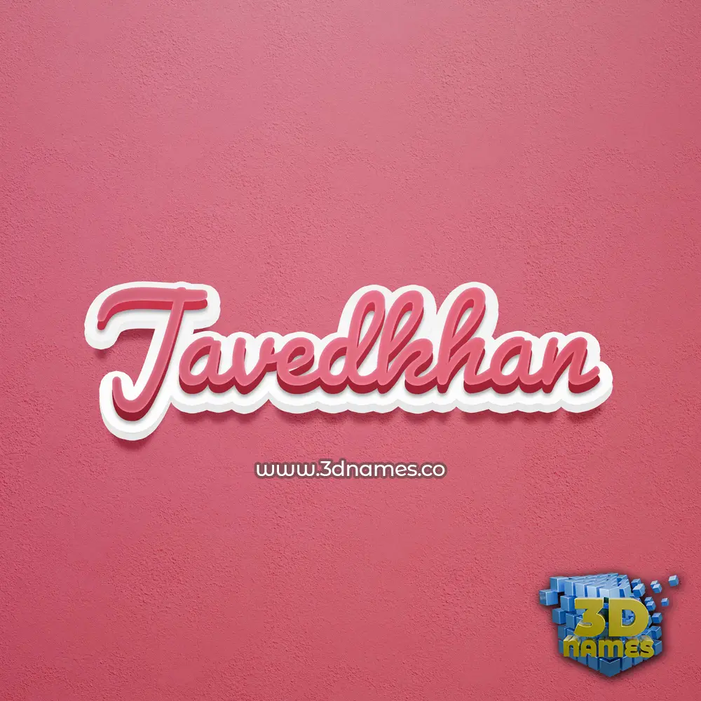 javedkhan in Red Scribble style - 3D name wallpaper