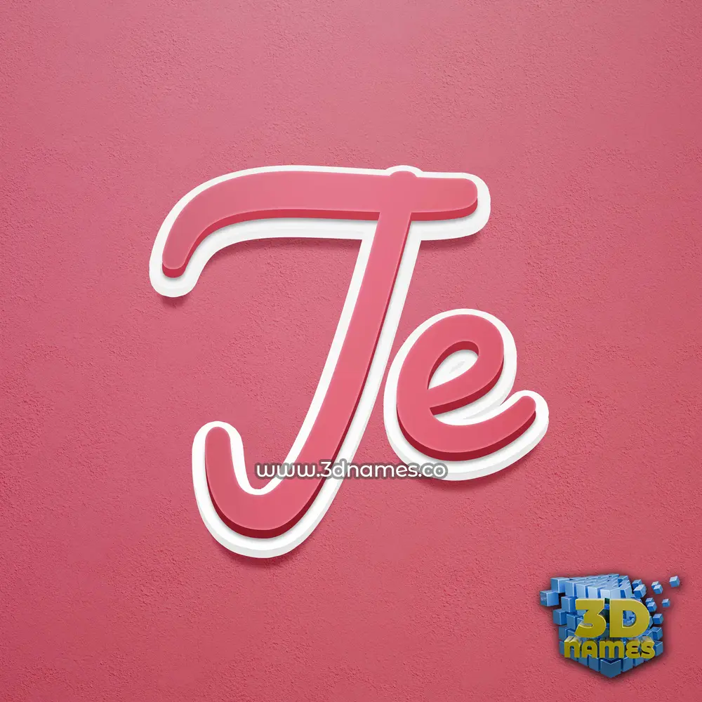 je in Red Scribble style - 3D name wallpaper