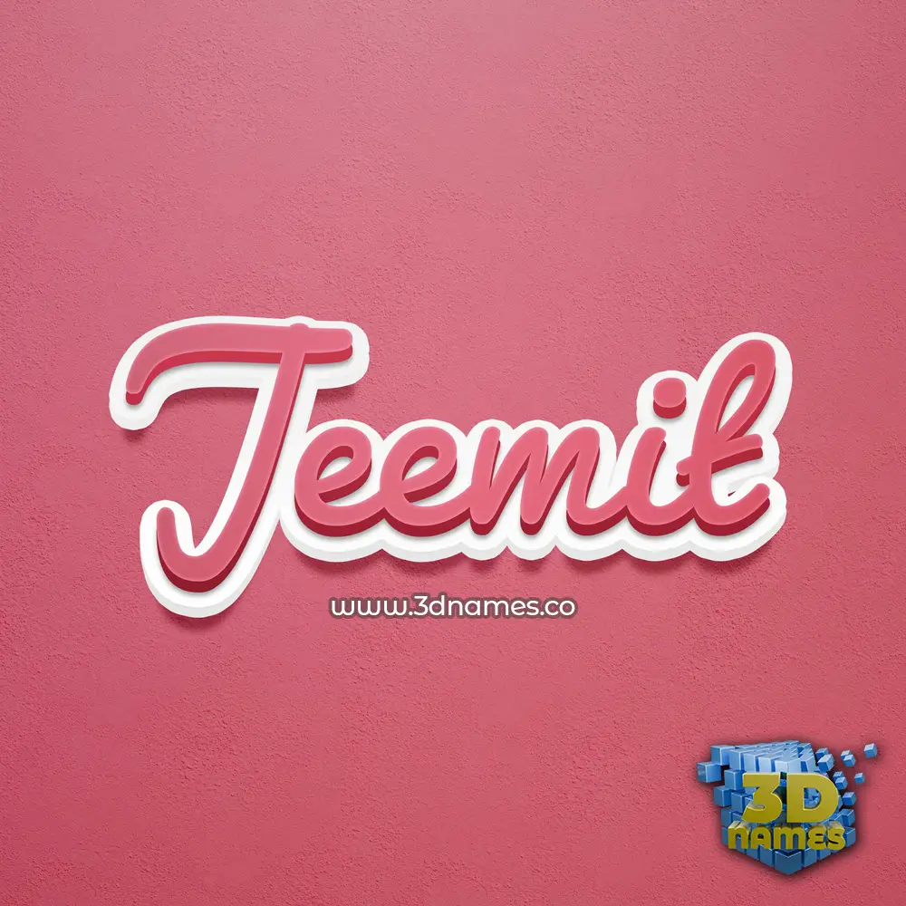 jeemit in Red Scribble style - 3D name wallpaper