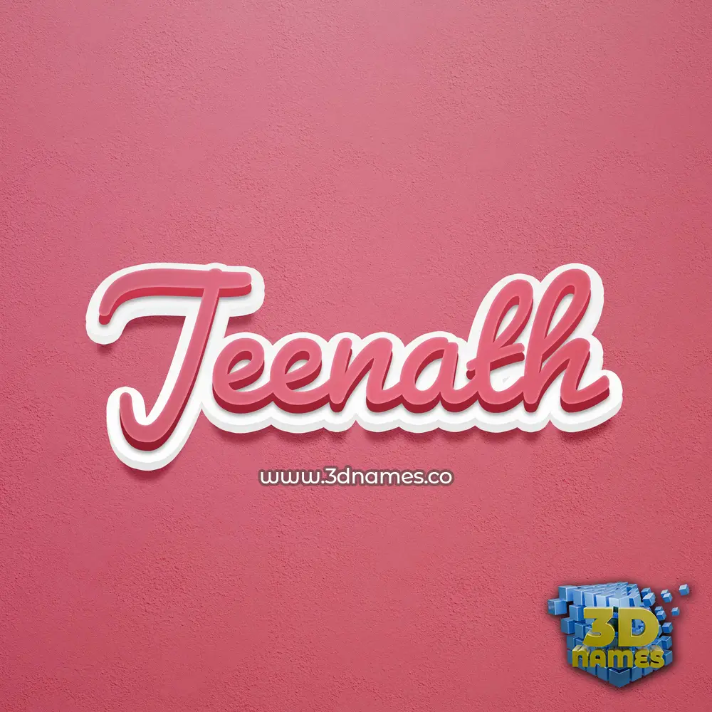 jeenath in Red Scribble style - 3D name wallpaper