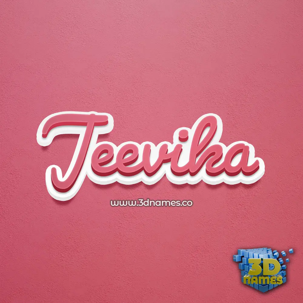 jeevika in Red Scribble style - 3D name wallpaper