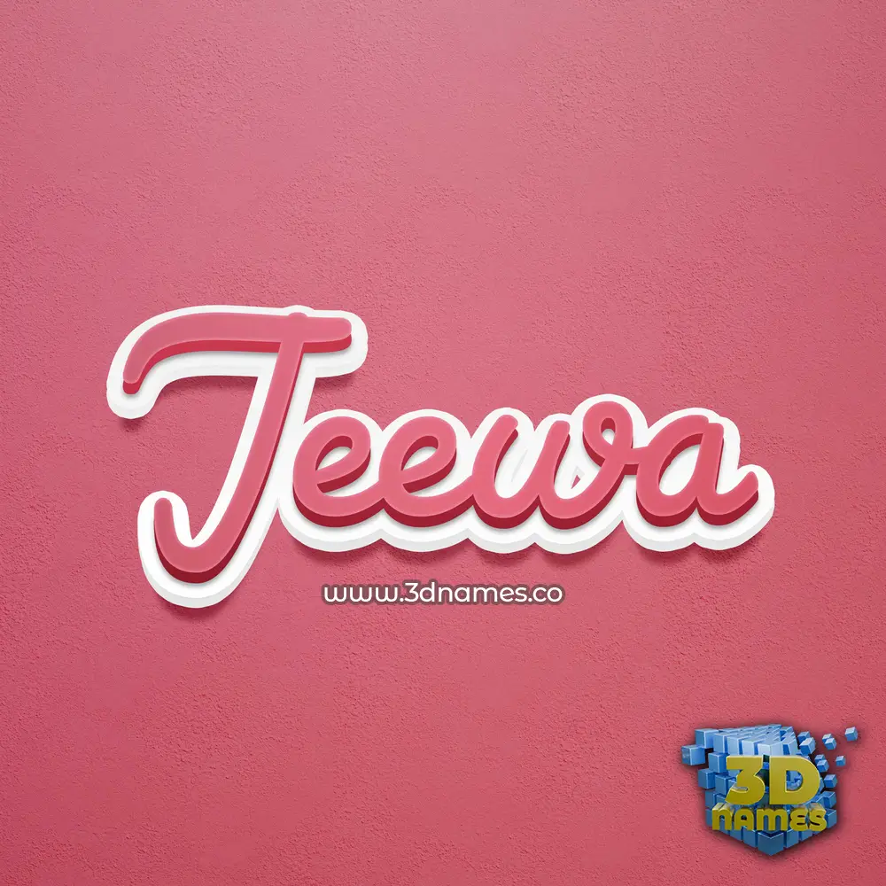 jeewa in Red Scribble style - 3D name wallpaper