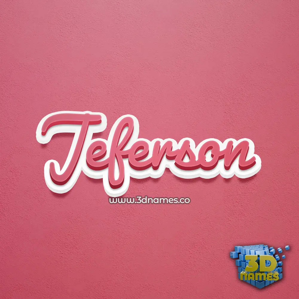 jeferson in Red Scribble style - 3D name wallpaper