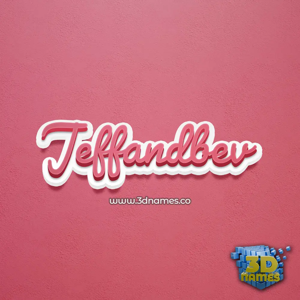 jeffandbev in Red Scribble style - 3D name wallpaper