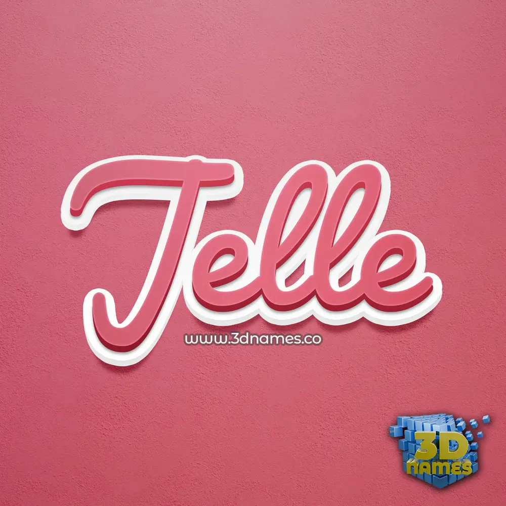 jelle in Red Scribble style - 3D name wallpaper