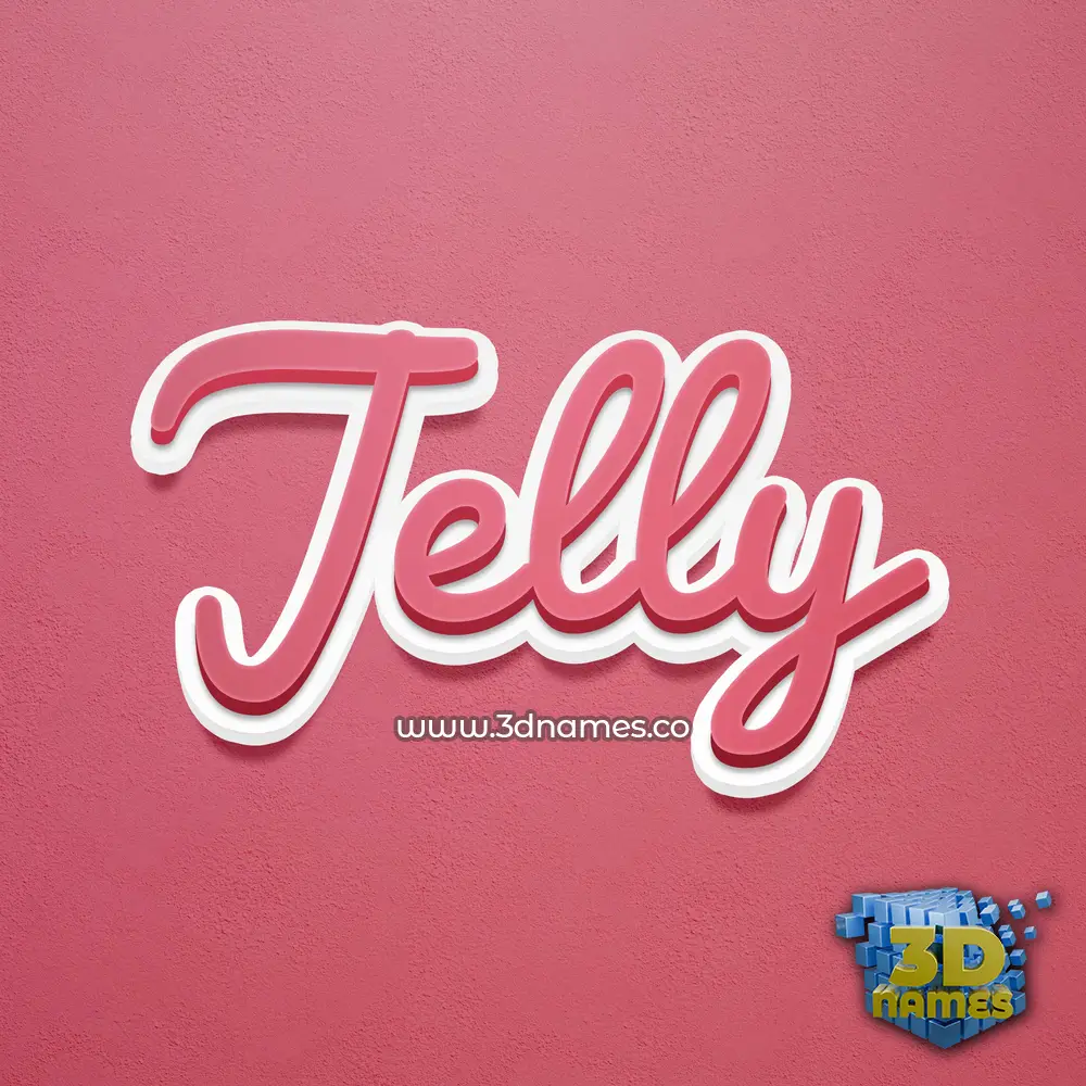jelly in Red Scribble style - 3D name wallpaper