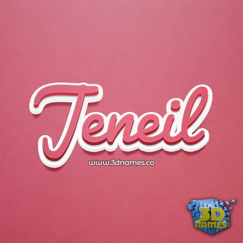jeneil in Red Scribble style - 3D name wallpaper