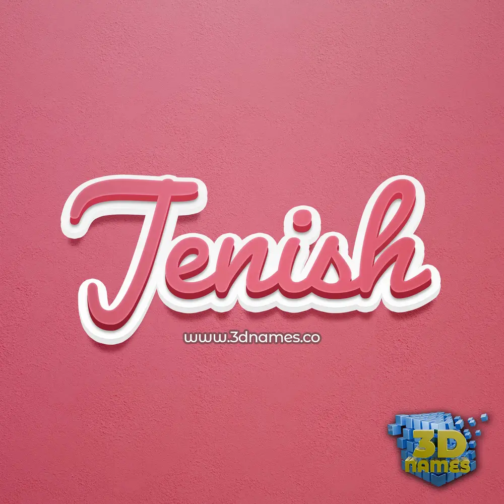 jenish in Red Scribble style - 3D name wallpaper