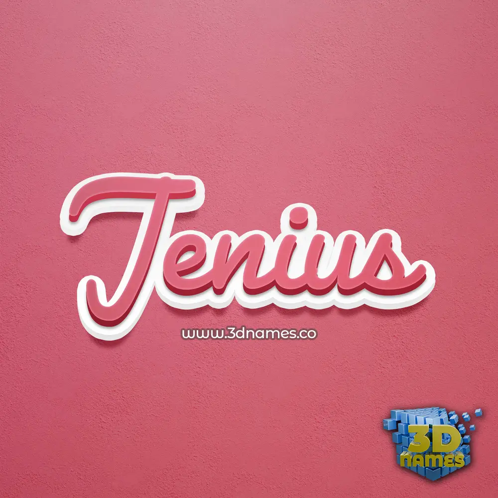 jenius in Red Scribble style - 3D name wallpaper