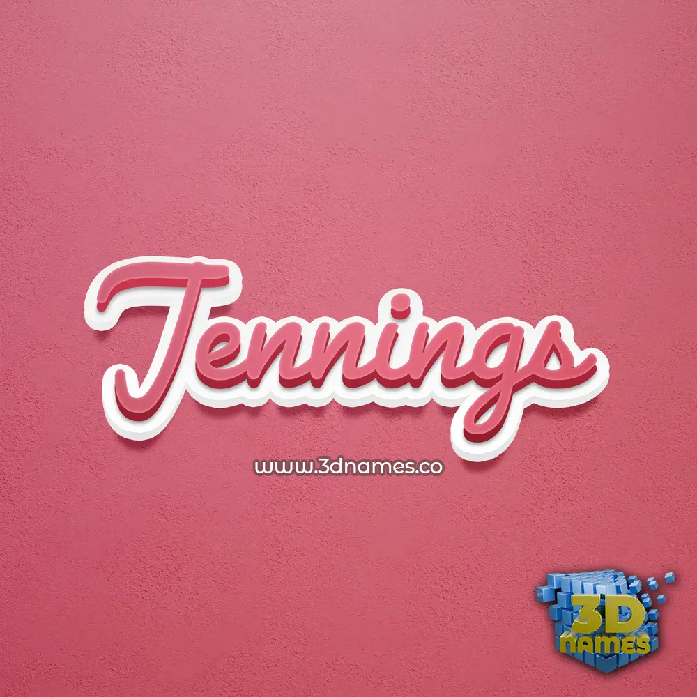 jennings in Red Scribble style - 3D name wallpaper