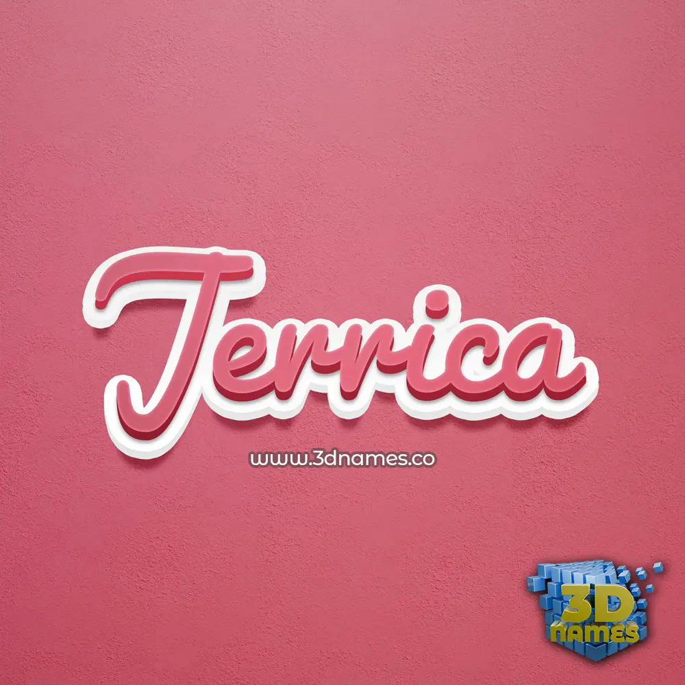 jerrica in Red Scribble style - 3D name wallpaper