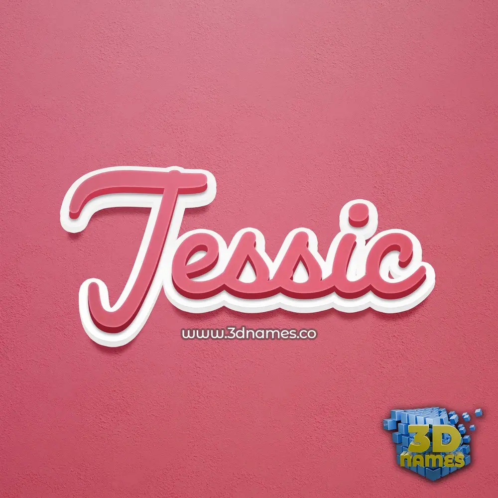 jessic in Red Scribble style - 3D name wallpaper