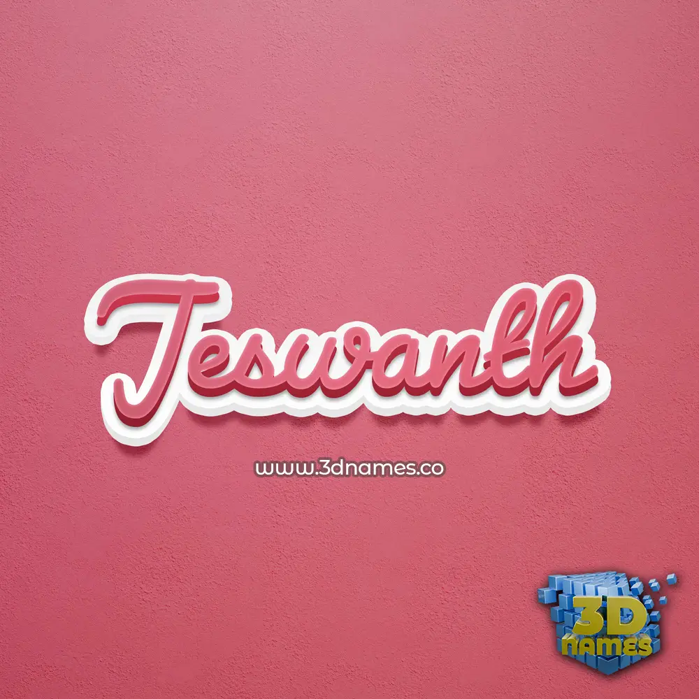 jeswanth in Red Scribble style - 3D name wallpaper
