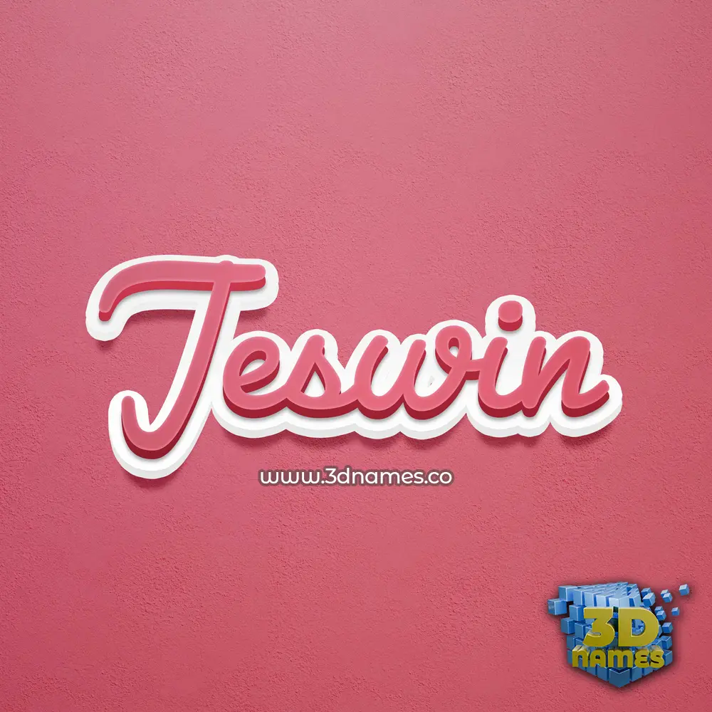 jeswin in Red Scribble style - 3D name wallpaper