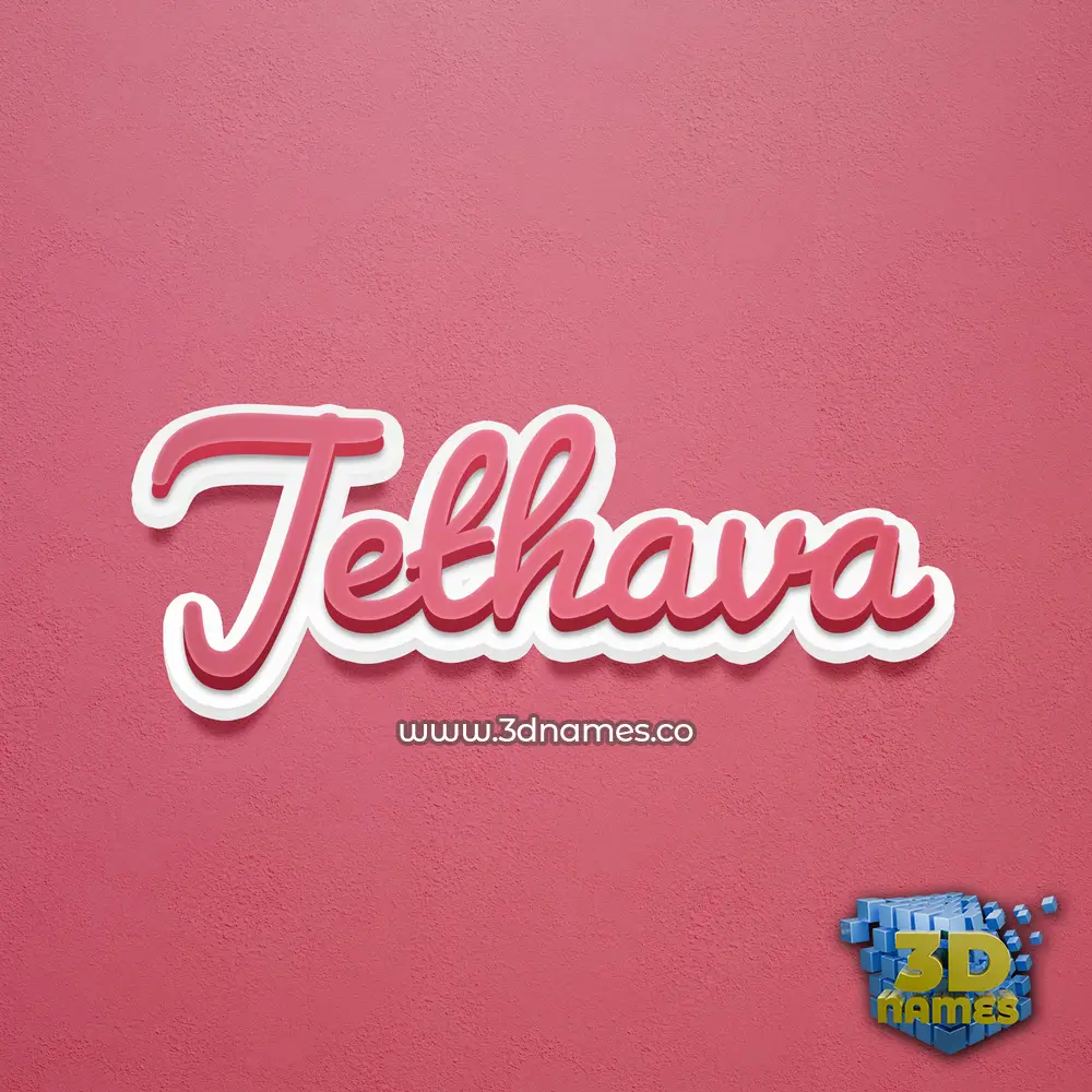 jethava in Red Scribble style - 3D name wallpaper