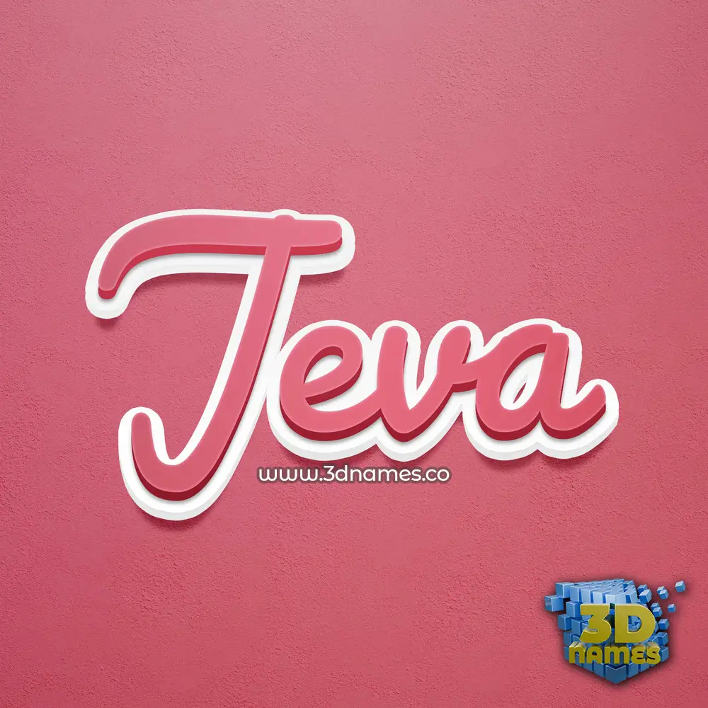 jeva in Red Scribble style - 3D name wallpaper