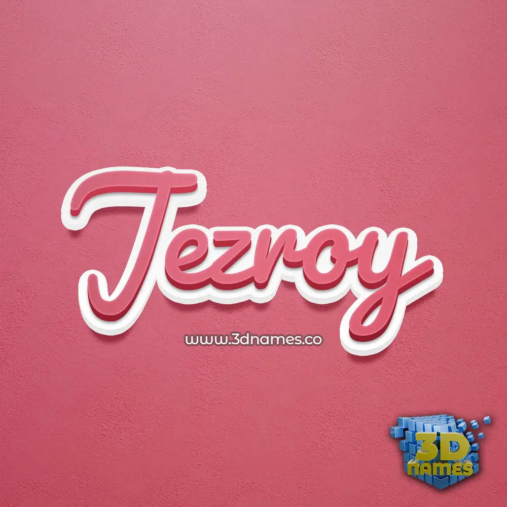 jezroy in Red Scribble style - 3D name wallpaper