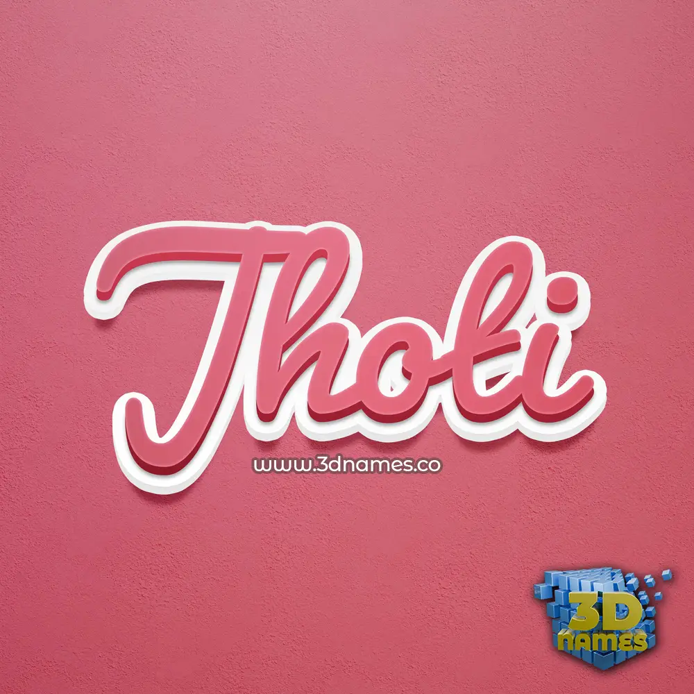 jhoti in Red Scribble style - 3D name wallpaper